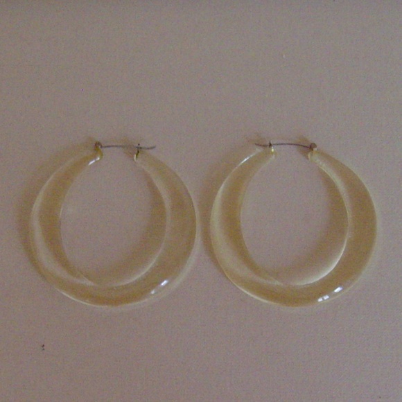 Clear Lucite Hoop Earrings (Pierced) - Picture 8 of 10